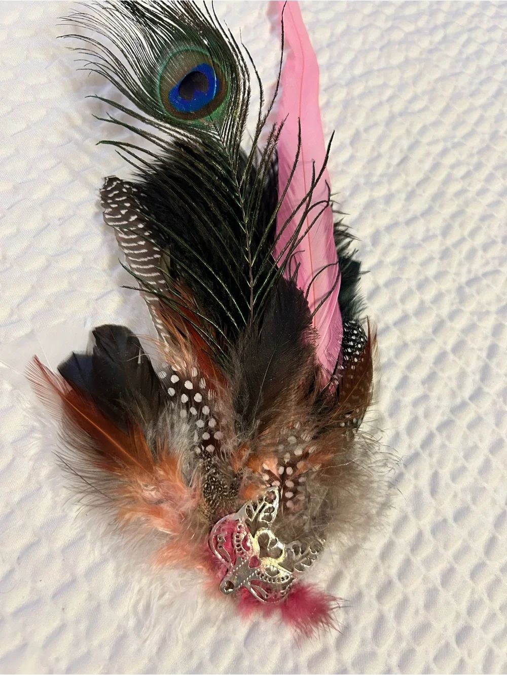 Fox 🦊 accent Feather Hat Pin - Pink & Black Accent